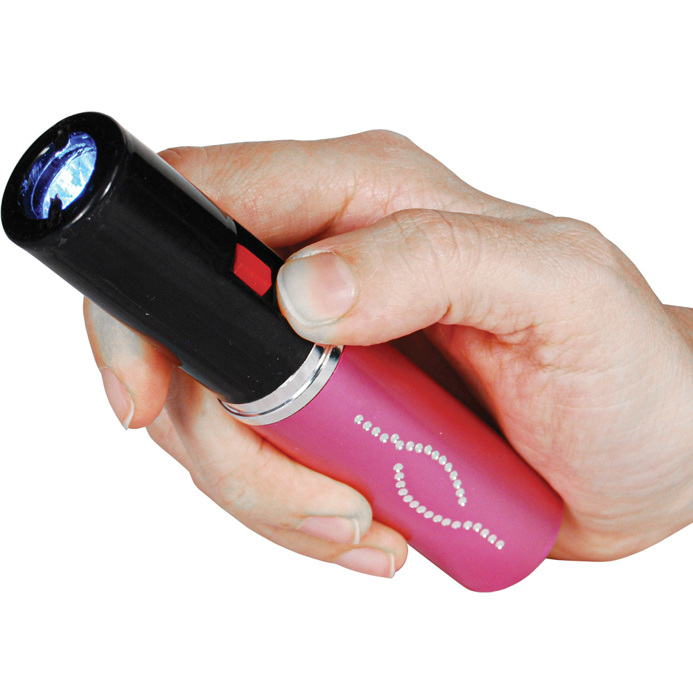 25,000,000 Volt Rechargeable Lipstick Stun Gun with Flashlight, pink view 4